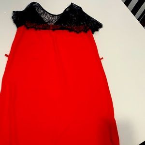 Brand new Red with black lace cocktail dress size M with a little sleeve!